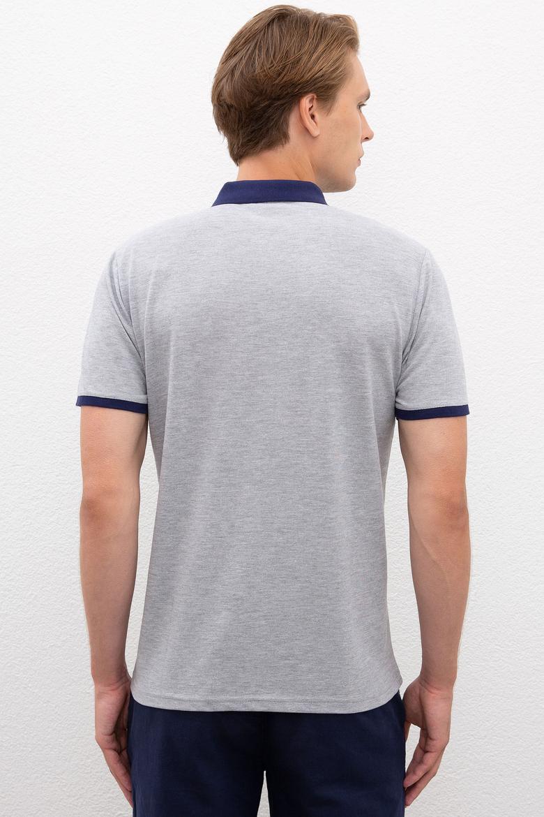 Erkek Gri Melanj Polo Yaka T-Shirt - 50218823007