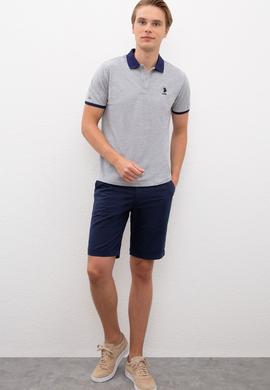 Erkek Gri Melanj Polo Yaka T-Shirt - 50218823007