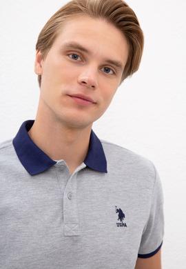 Erkek Gri Melanj Polo Yaka T-Shirt - 50218823007