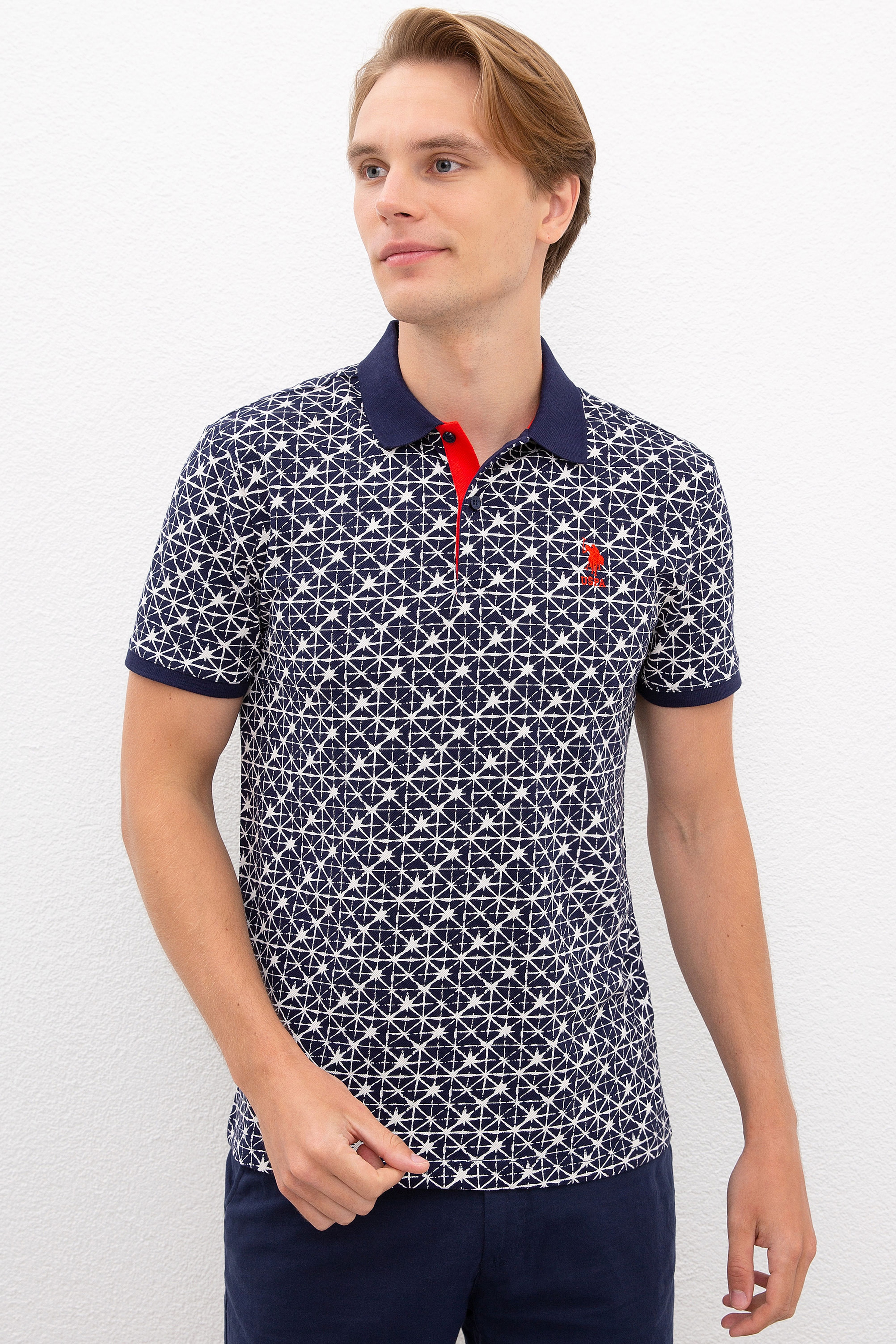 Erkek Lacivert Polo Yaka T-Shirt - Image 1