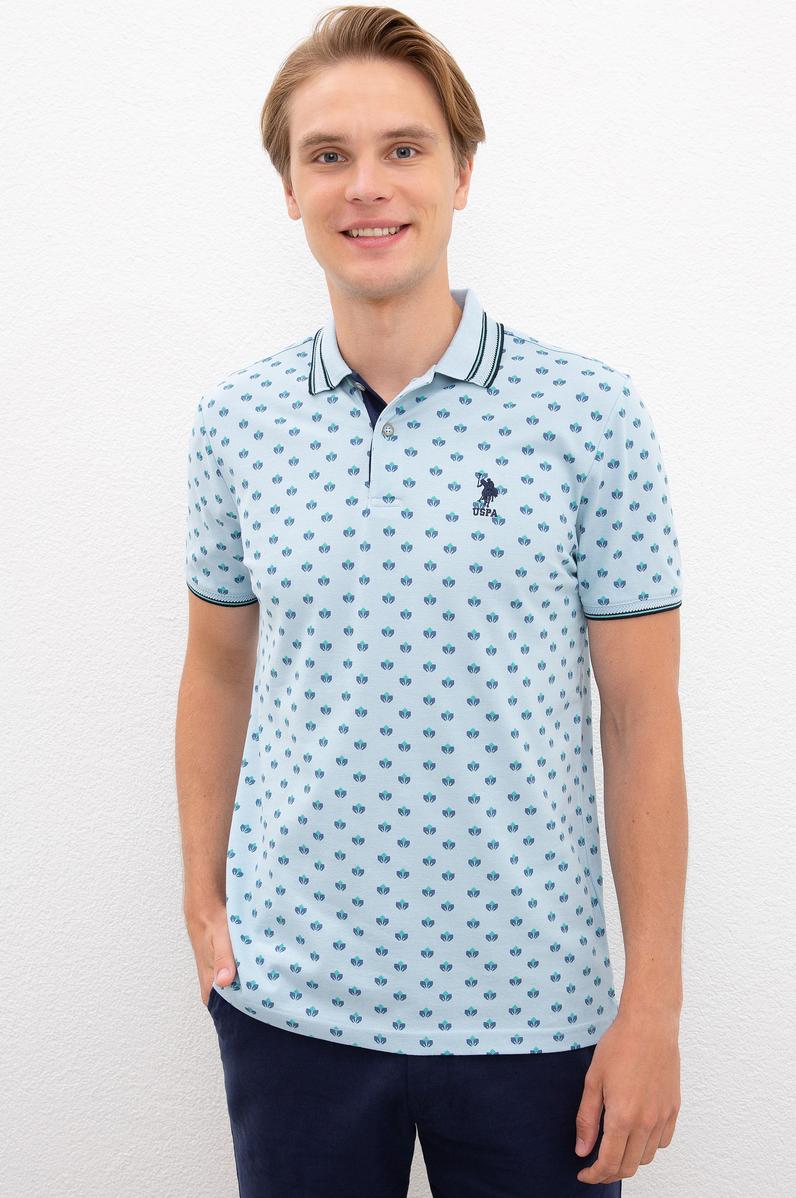 Erkek Açık İndigo Polo Yaka Tişört