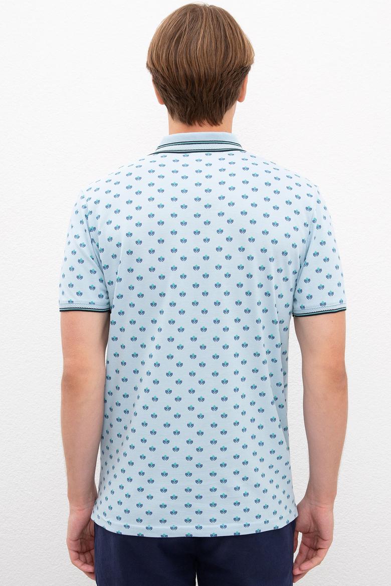 Erkek Açık İndigo Polo Yaka Tişört - 50219257035