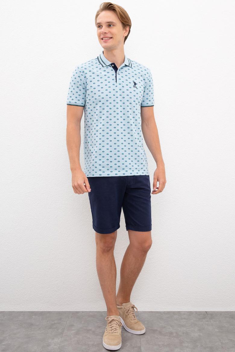 Erkek Açık İndigo Polo Yaka Tişört - 50219257035