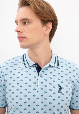 Erkek Açık İndigo Polo Yaka Tişört - 50219257035