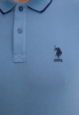 Erkek İndigo Polo Yaka T-Shirt Basic - 50222592042