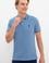 Erkek İndigo Polo Yaka T-Shirt Basic