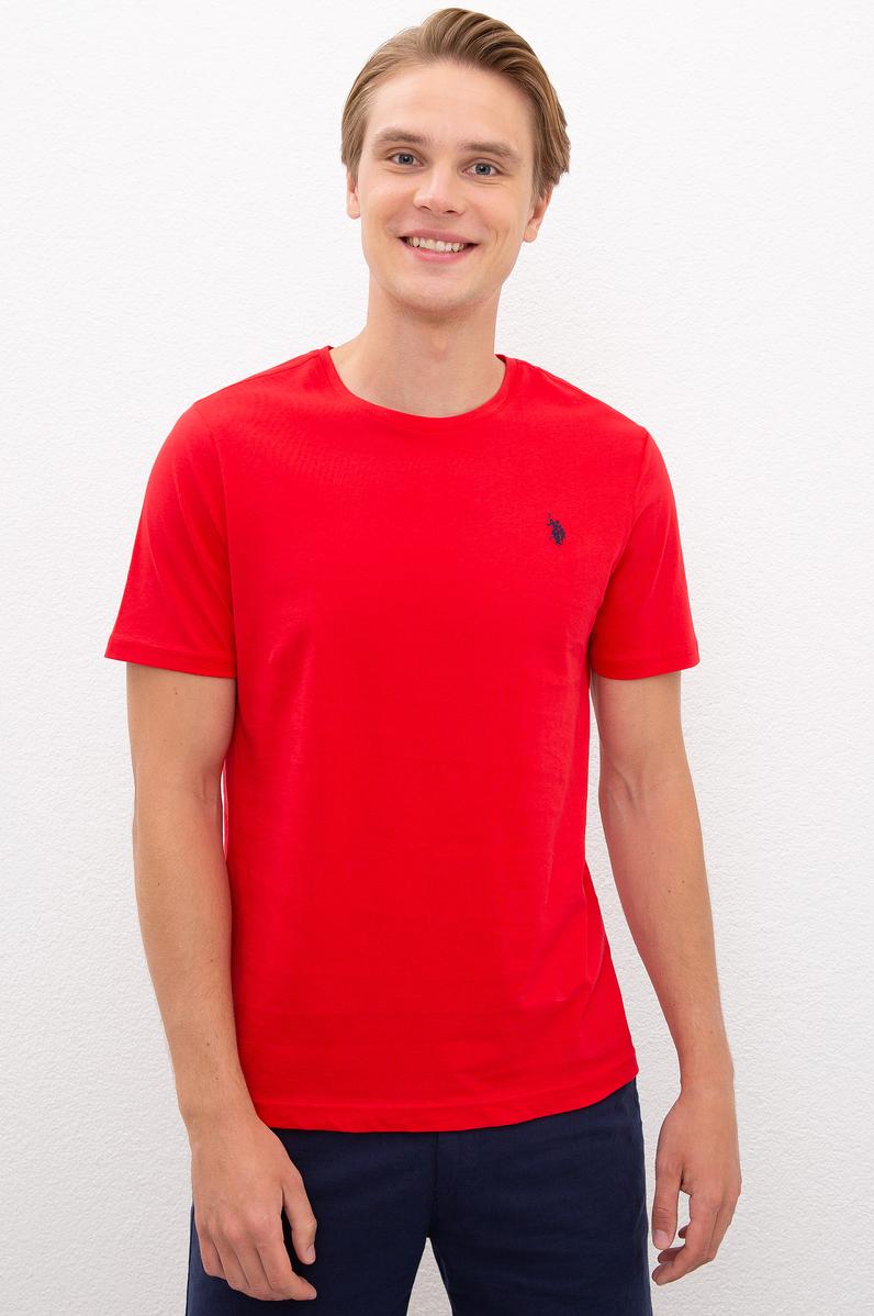 Erkek Kırmızı Bisiklet Yaka T-Shirt Basic