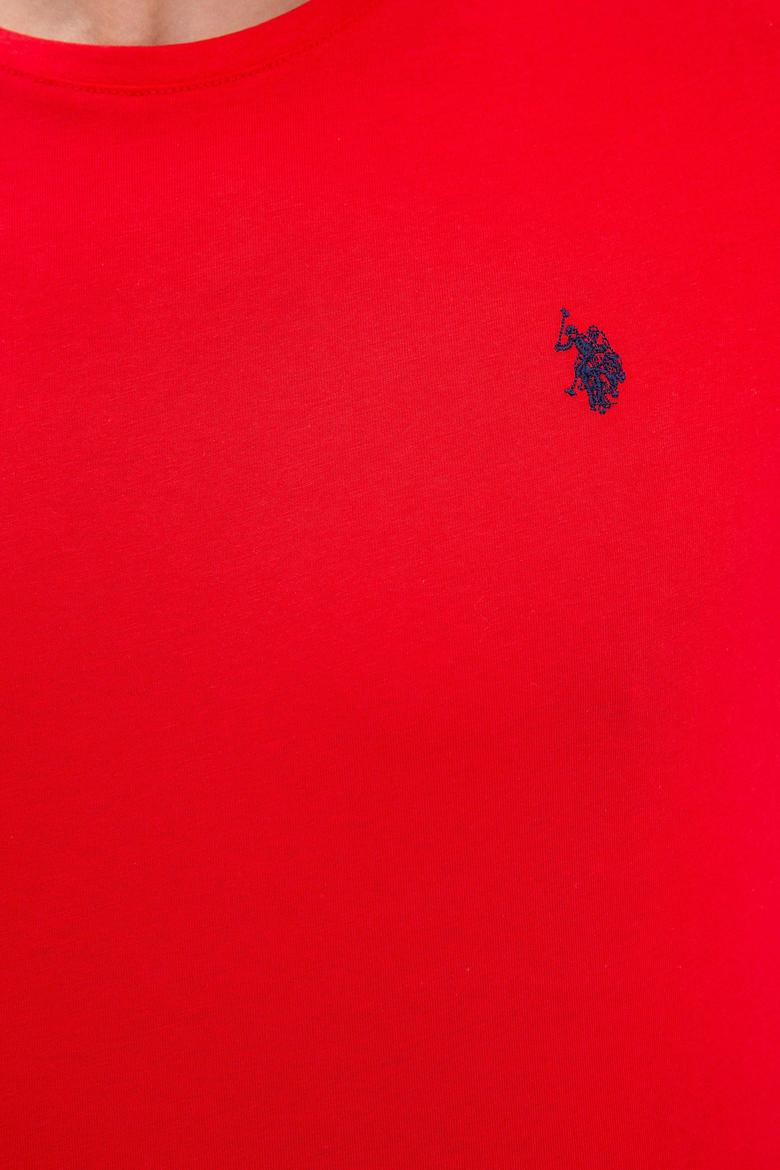 Erkek Kırmızı Bisiklet Yaka T-Shirt Basic - 50222609041