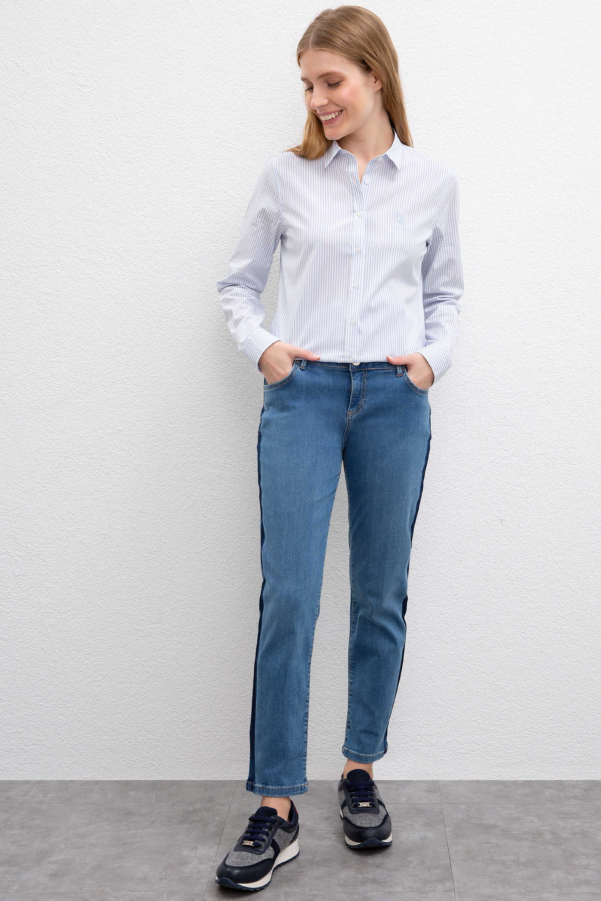 Kadın Mavi Denim Pantolon - Image 1