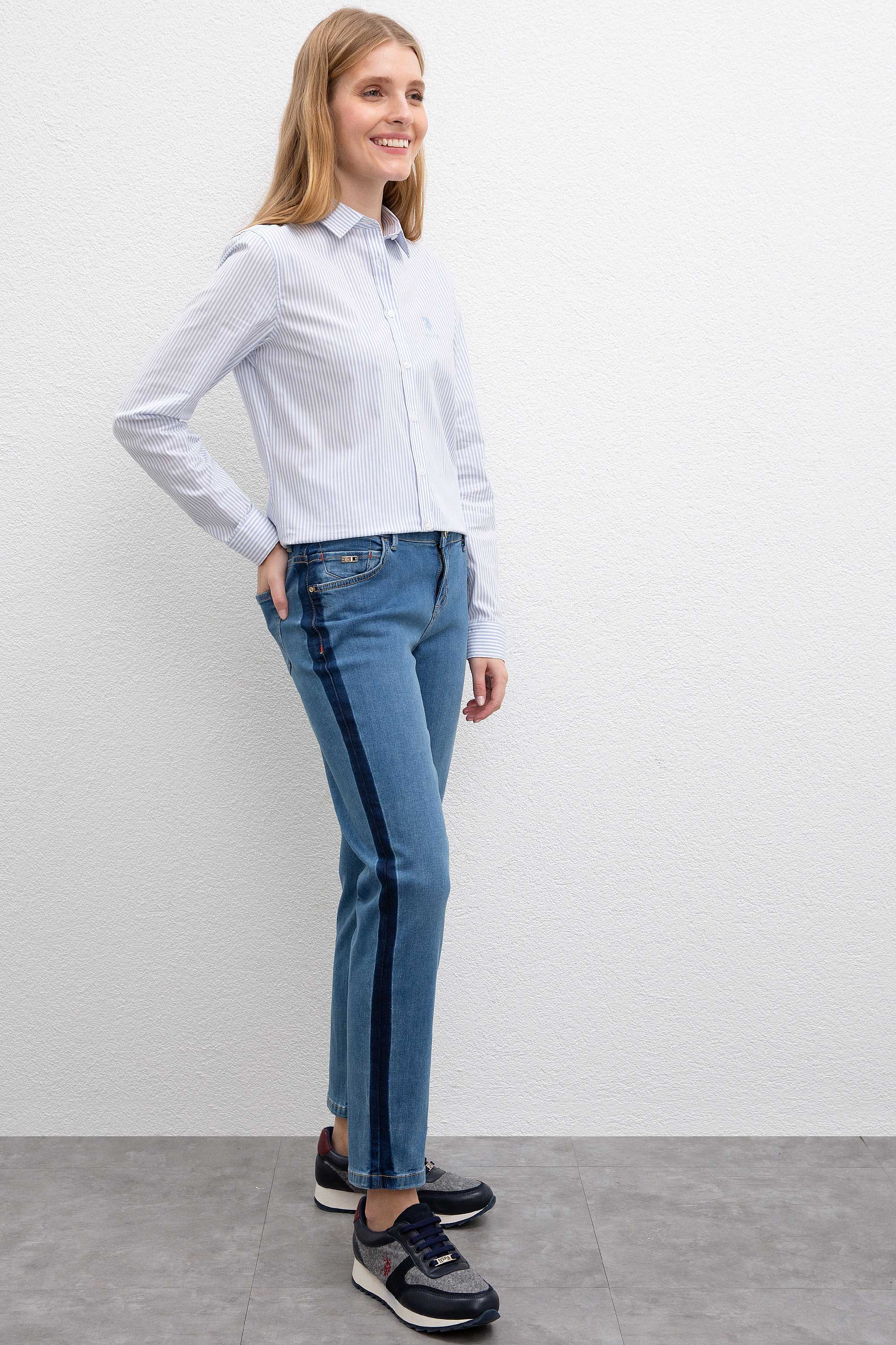 Kadın Mavi Denim Pantolon - Image 2