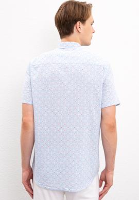 Erkek Açık Mavi Kısa Kollu Gömlek - 50218559005