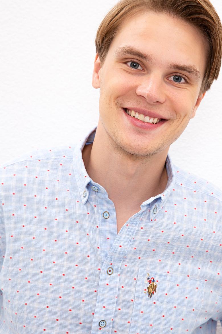 Erkek Açık Mavi Kısa Kollu Gömlek - 50218559005