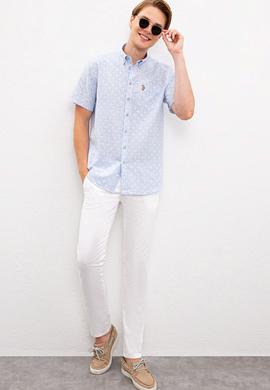 Erkek Açık Mavi Kısa Kollu Gömlek - 50218559005