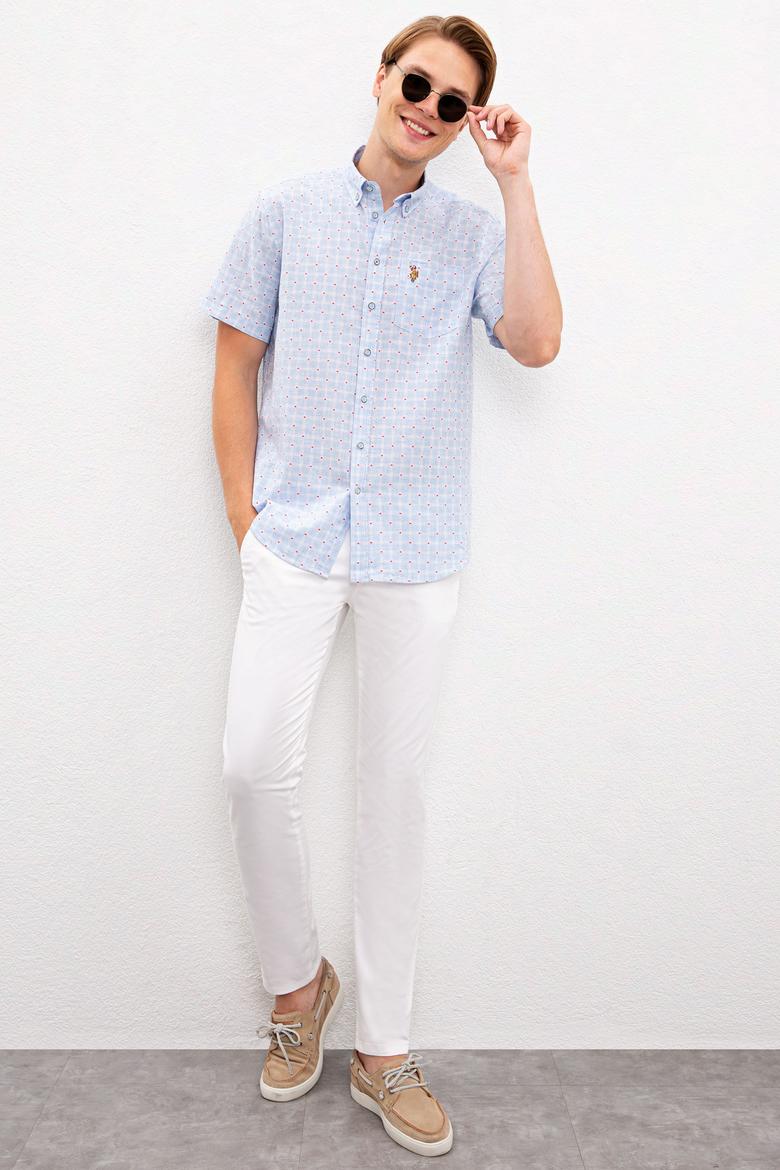 Erkek Açık Mavi Kısa Kollu Gömlek - 50218559005