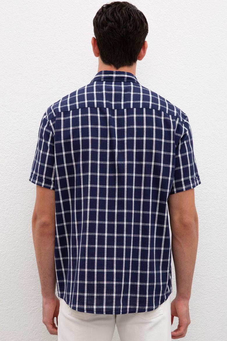 Erkek İndigo Gömlek Kısakol - 50218625003