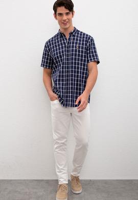 Erkek İndigo Gömlek Kısakol - 50218625003