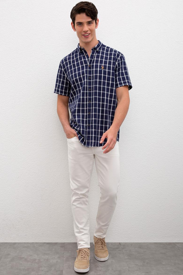 Erkek İndigo Gömlek Kısakol - 50218625003