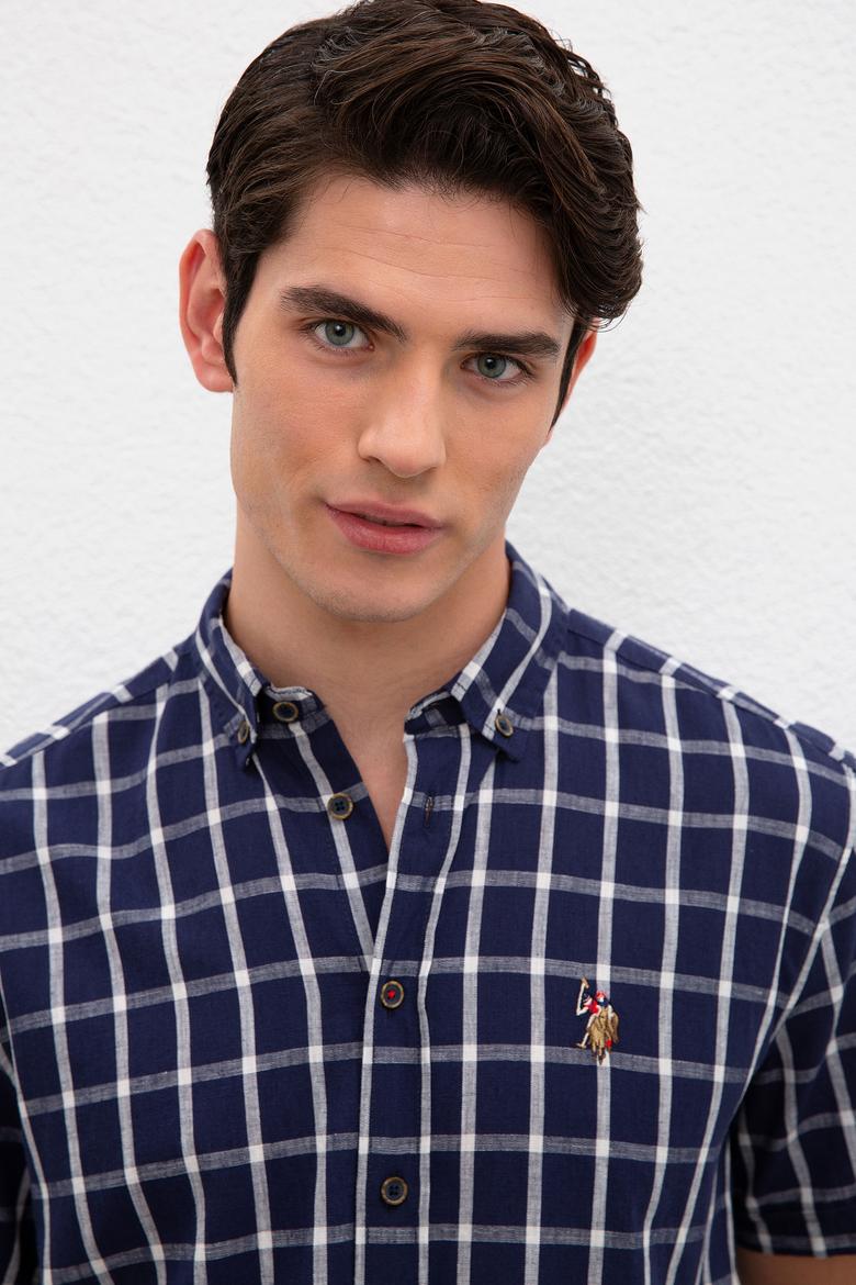 Erkek İndigo Gömlek Kısakol - 50218625003