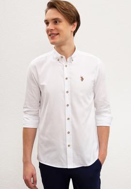 Erkek Beyaz Gömlek Uzunkol Basic - 50218882005