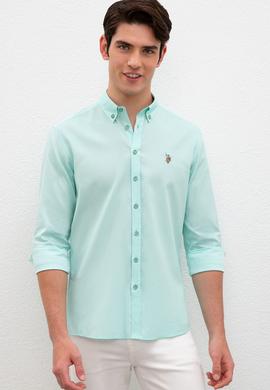 Erkek Yeşil Gömlek Uzunkol Basic - 50218898075