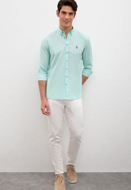 Erkek Yeşil Gömlek Uzunkol Basic - 50218898075
