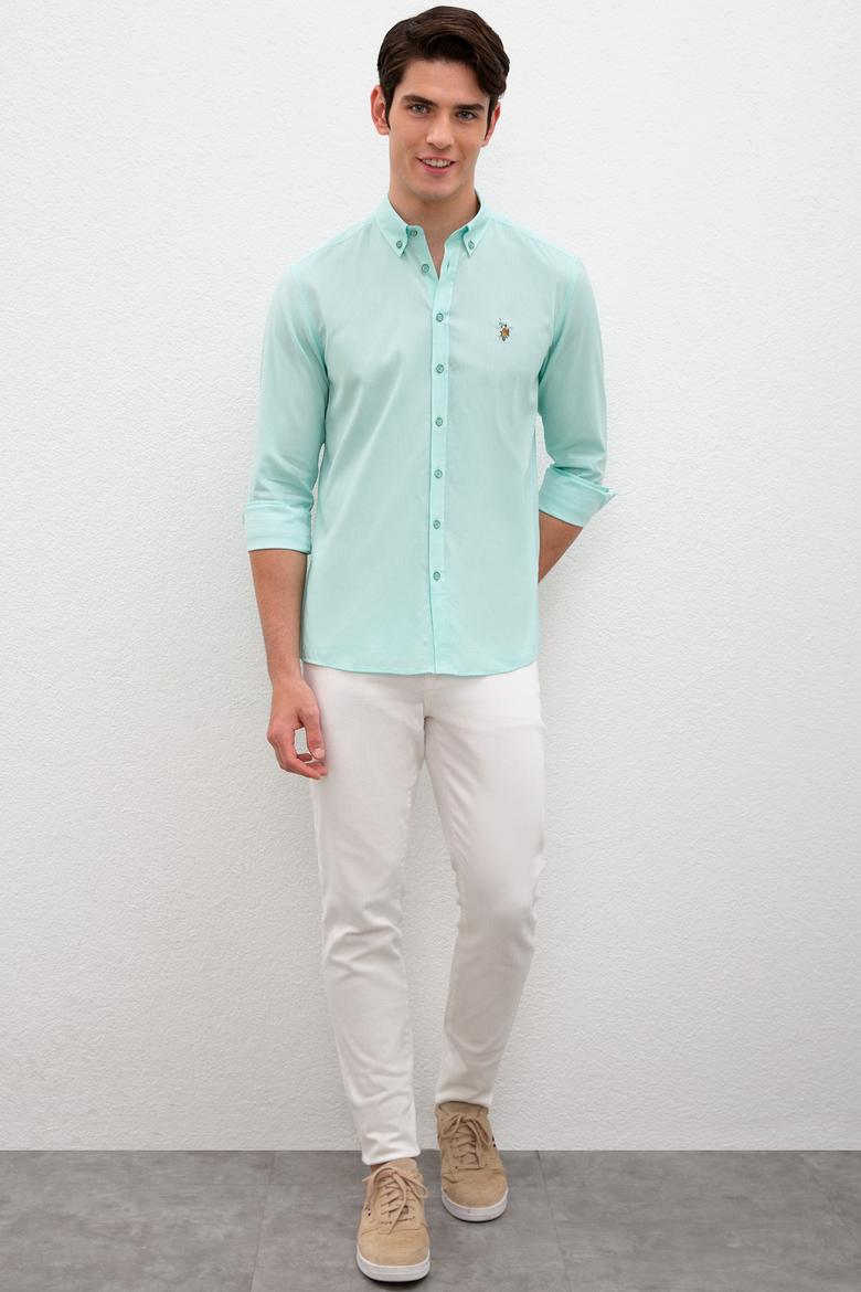 Erkek Yeşil Gömlek Uzunkol Basic - 50218898075