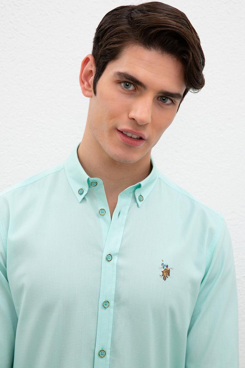 Erkek Yeşil Gömlek Uzunkol Basic - 50218898075