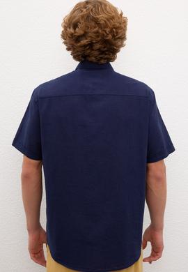 Erkek Lacivert Gömlek Kısakol - 50218909003