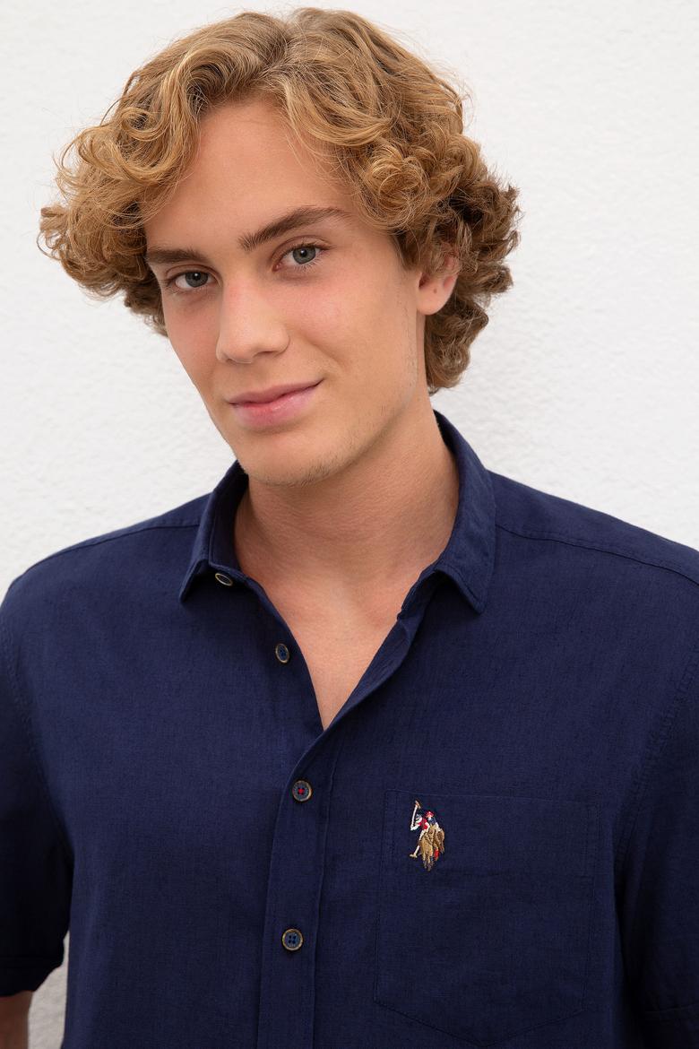 Erkek Lacivert Gömlek Kısakol - 50218909003