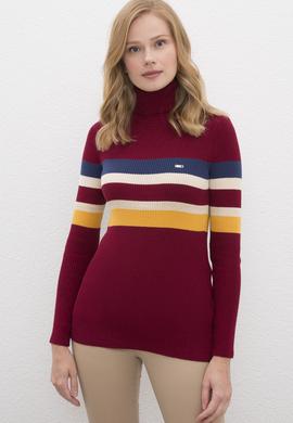 Kadın Bordo Kazak - 50223954021