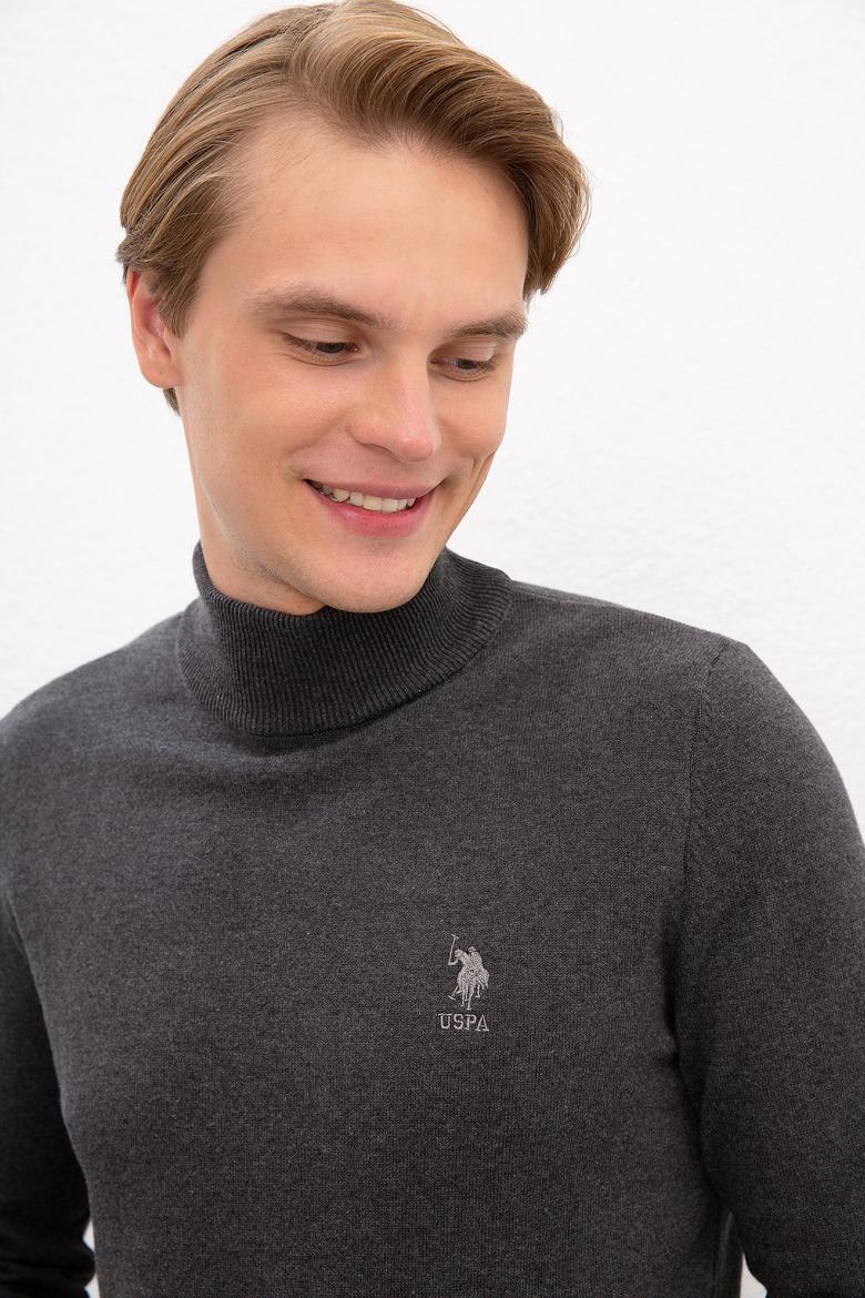 Erkek Antrasit Melanj Basic Kazak - 50224889036