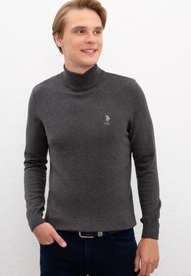 Erkek Antrasit Melanj Basic Kazak - 50224889036