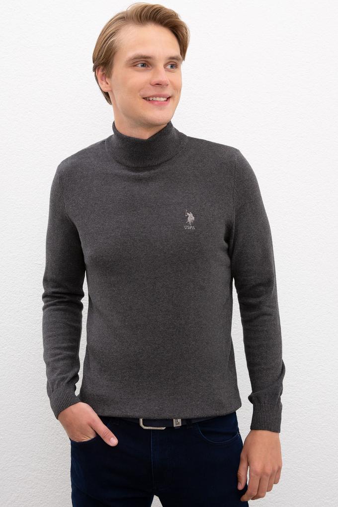 Erkek Antrasit Melanj Basic Kazak