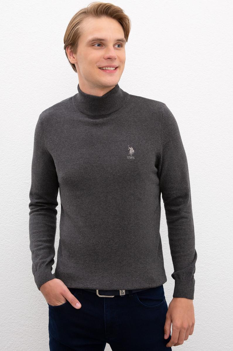 Erkek Antrasit Melanj Basic Kazak