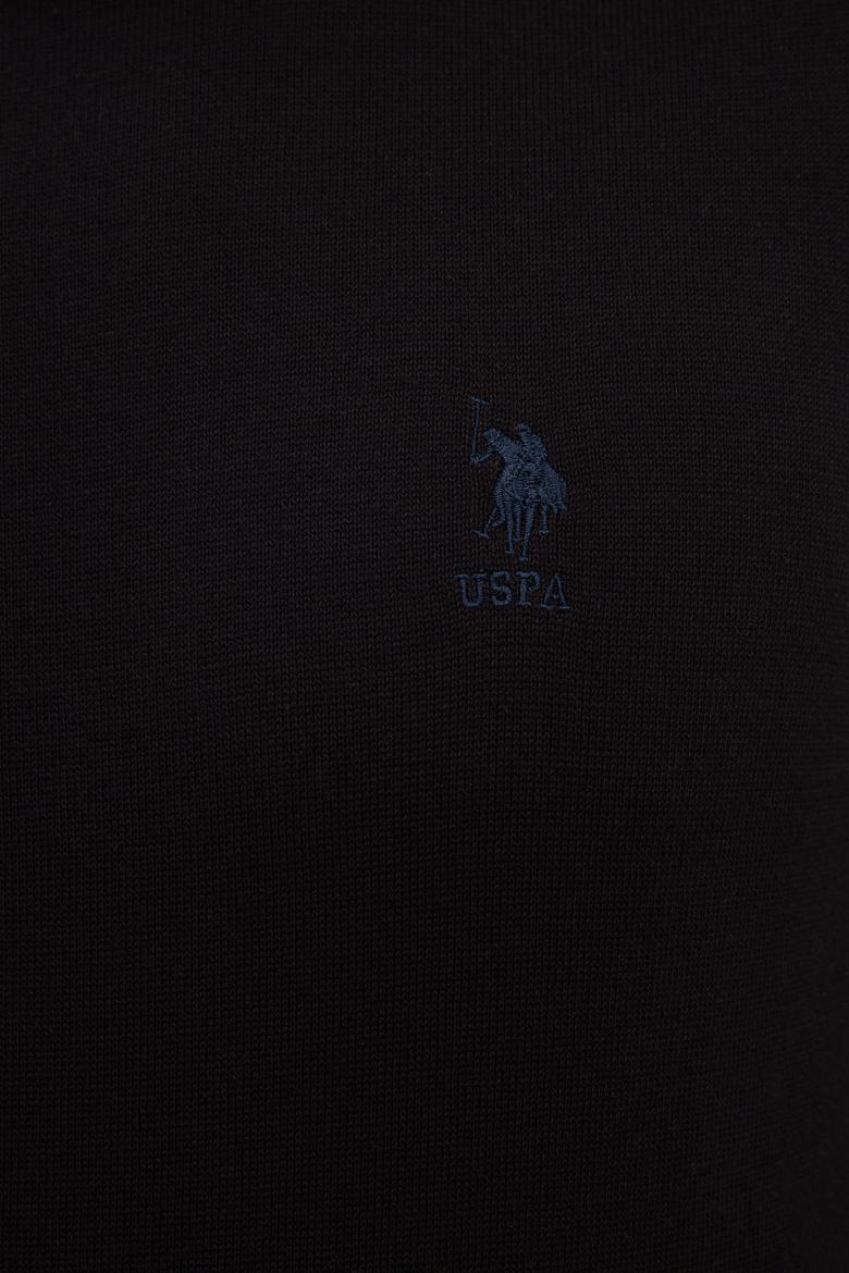 Erkek Siyah Balıkçı Yaka Triko Kazak Basic - 50224889027