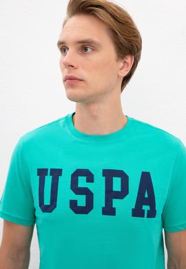 Erkek Yeşil Basic Bisiklet Yaka Tişört - 50216452055