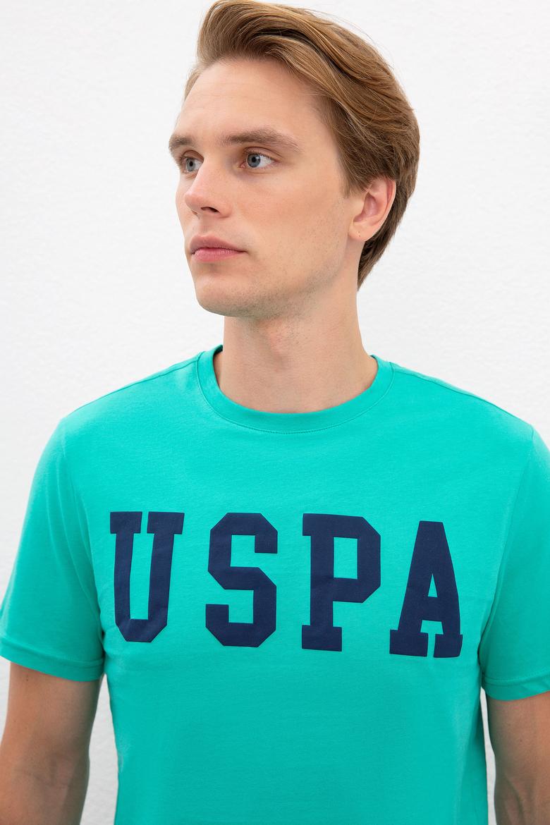 Erkek Yeşil Basic Bisiklet Yaka Tişört - 50216452055