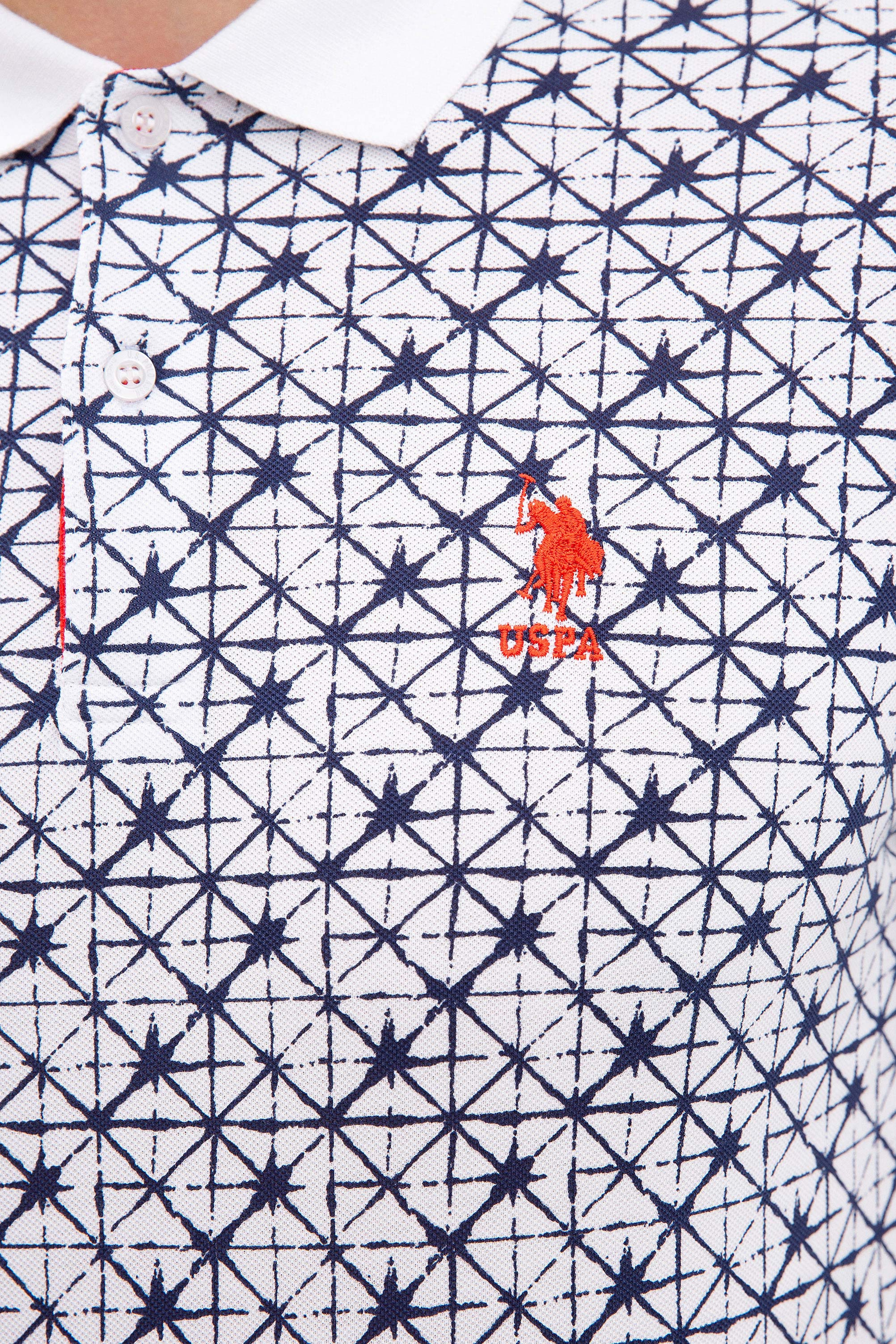 Erkek Beyaz Polo Yaka T-Shirt - Image 4
