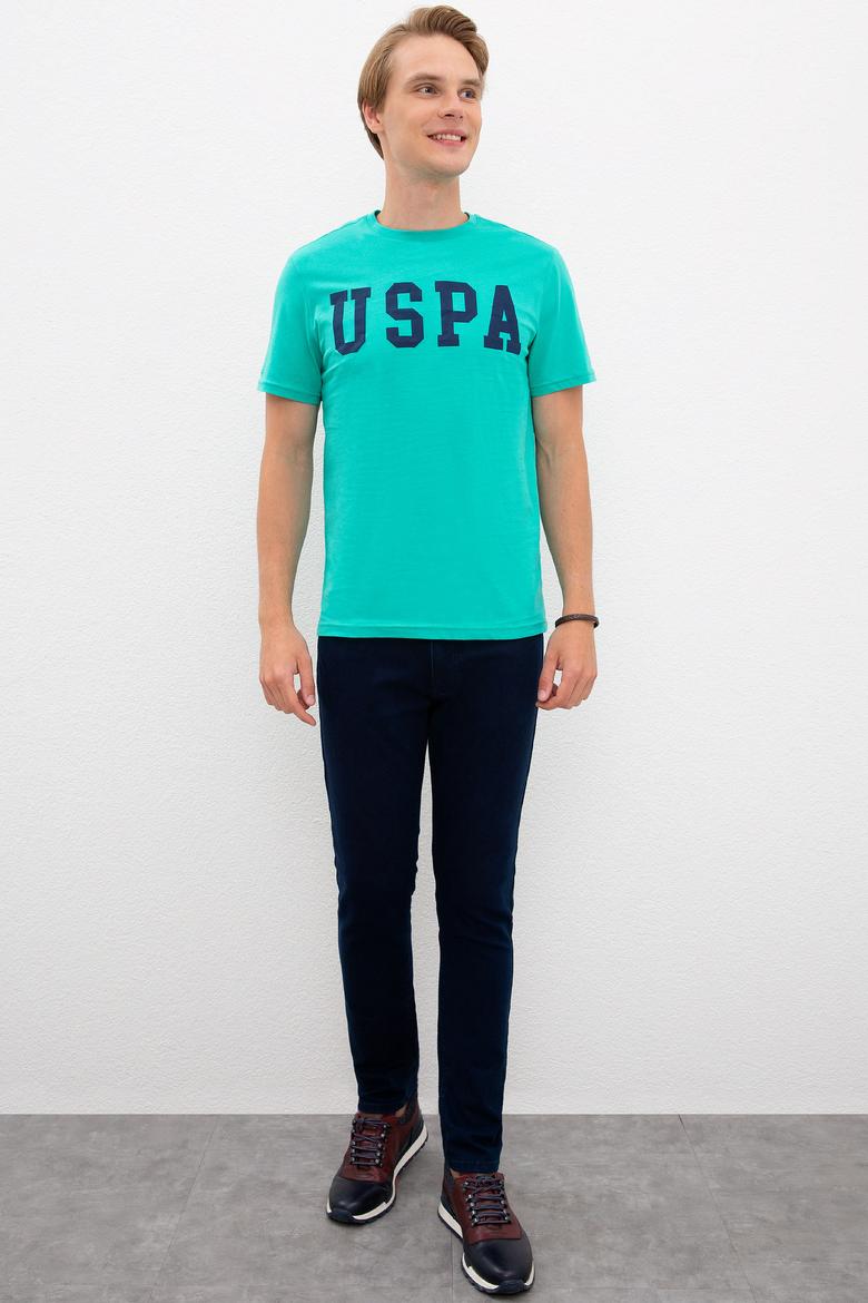 Erkek Yeşil Basic Bisiklet Yaka Tişört - 50216452055