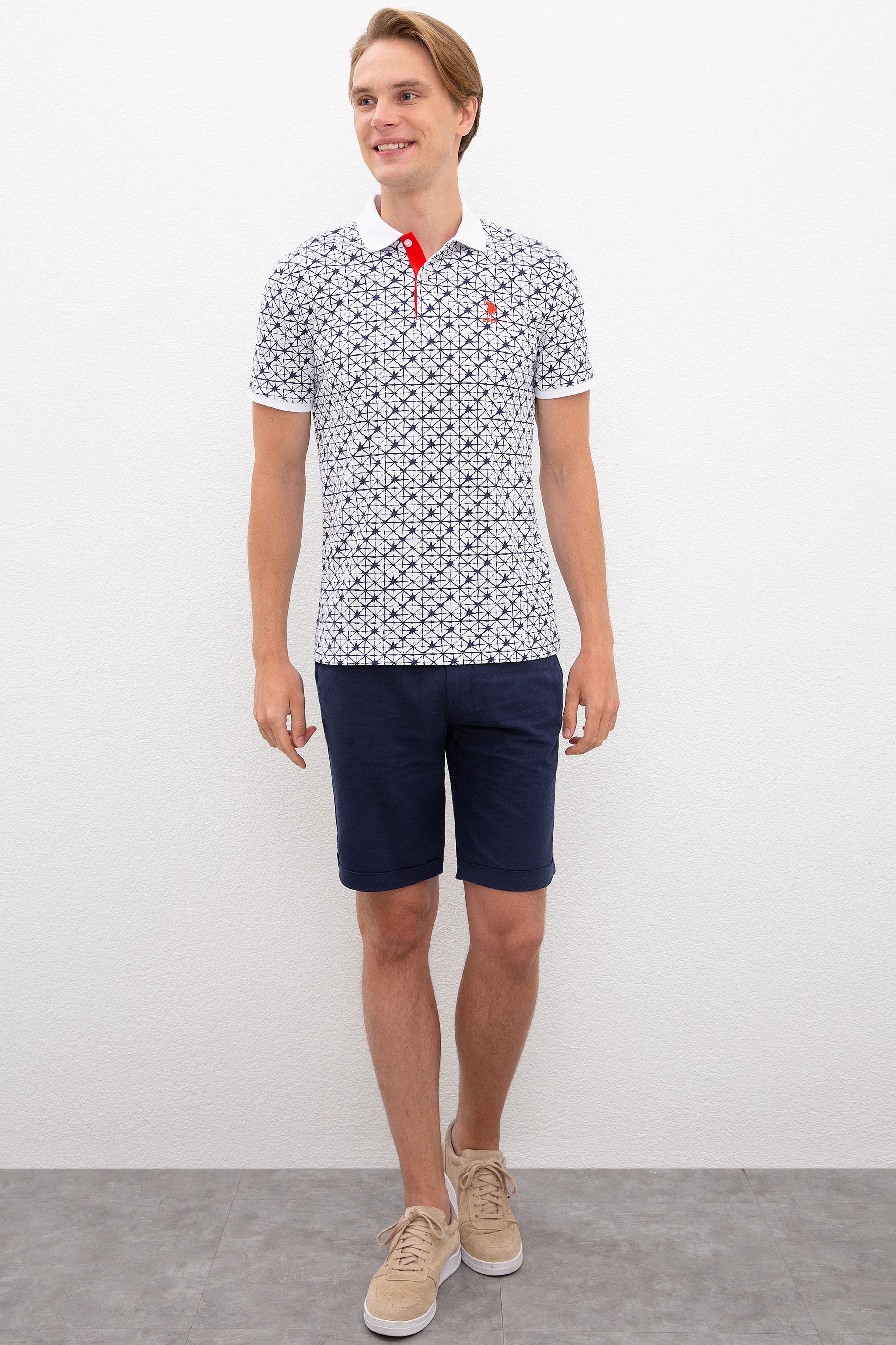 Erkek Beyaz Polo Yaka T-Shirt
