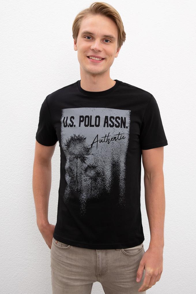 Erkek Siyah Bisiklet Yaka T-Shirt