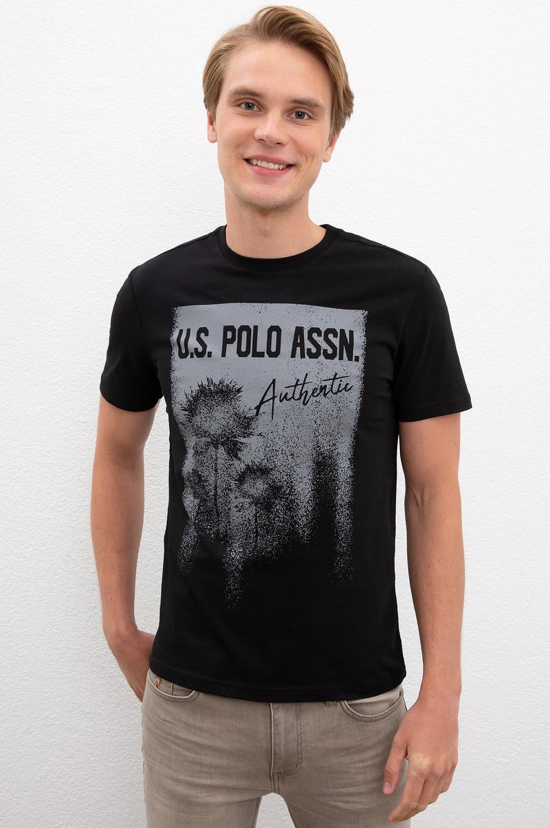 Erkek Siyah Bisiklet Yaka T-Shirt