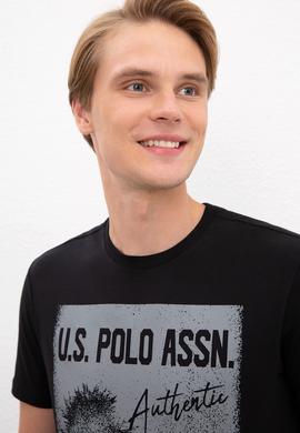 Erkek Siyah Bisiklet Yaka T-Shirt - 50218012021