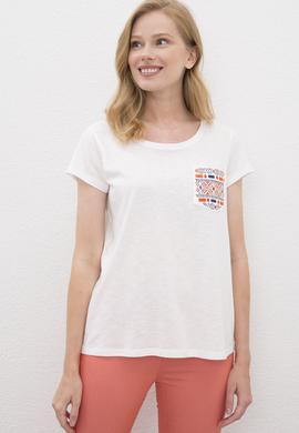Kadın Beyaz Tişört - 50225585012