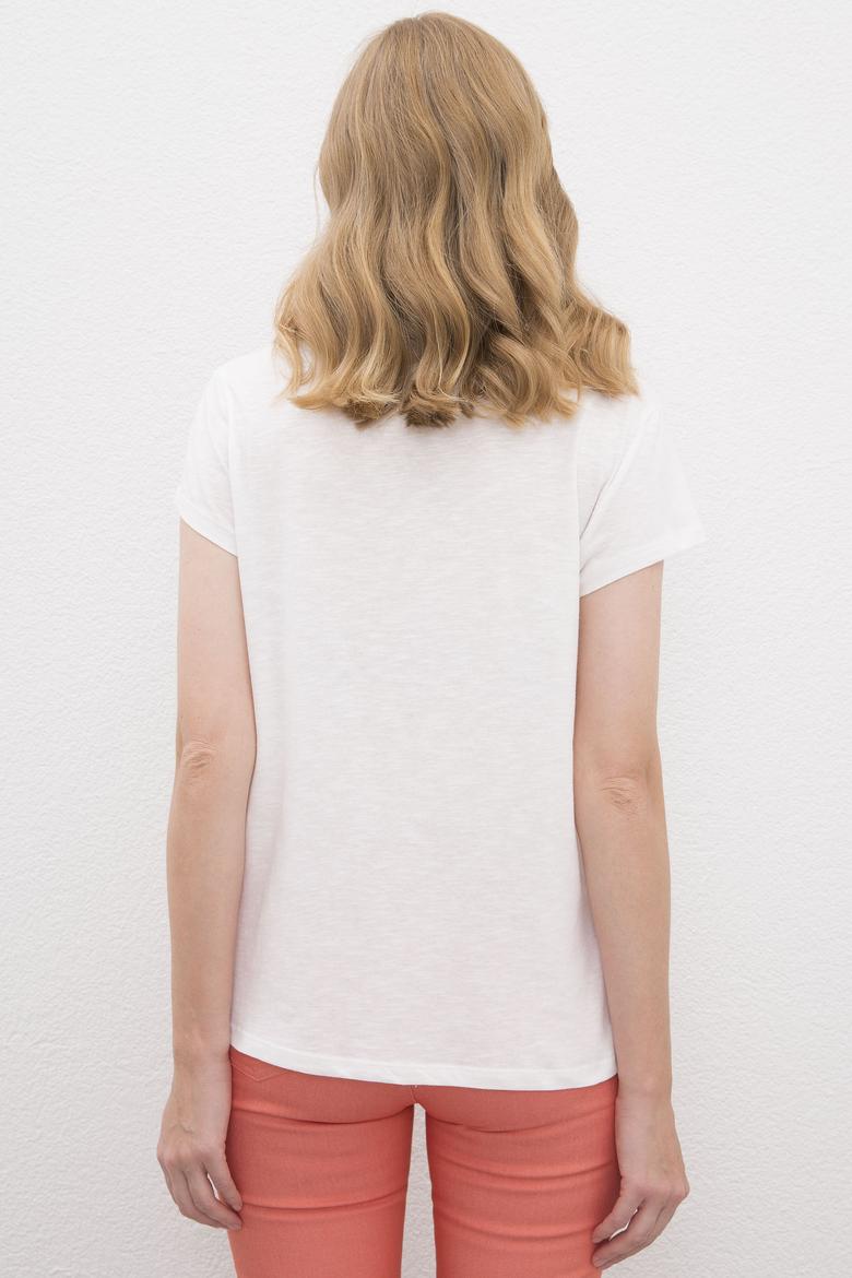 Kadın Beyaz Tişört - 50225585012