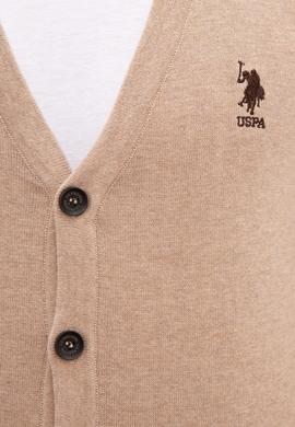 Erkek Camel Melanj  Triko Hırka Basic - 50206757027