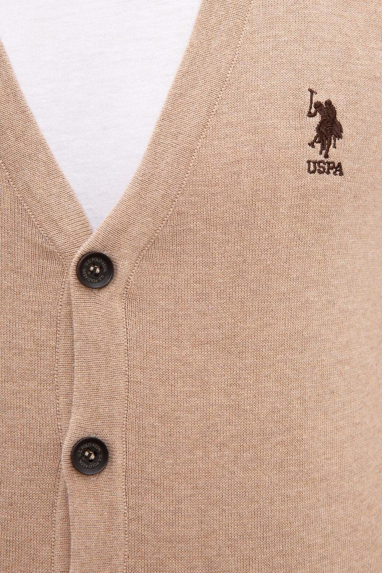 Erkek Camel Melanj  Triko Hırka Basic - 50206757027