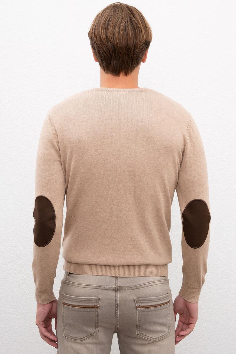 Erkek Camel Melanj  Triko Hırka Basic - 50206757027