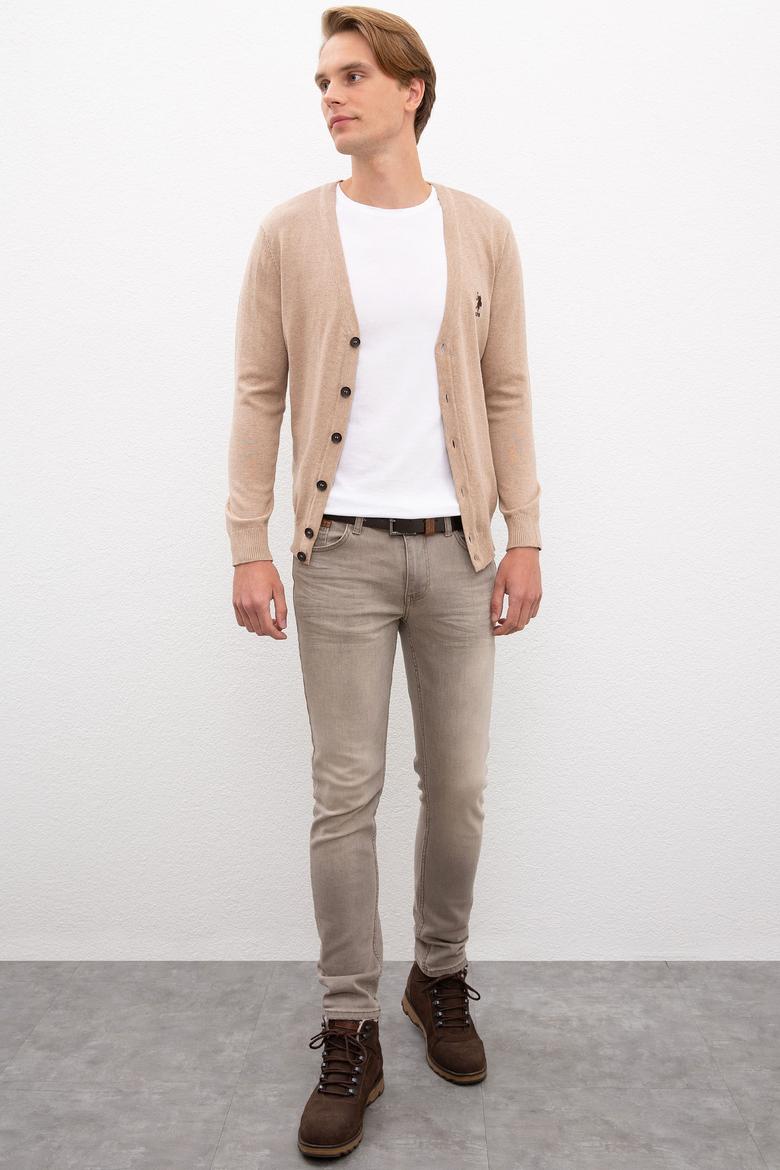 Erkek Camel Melanj  Triko Hırka Basic - 50206757027