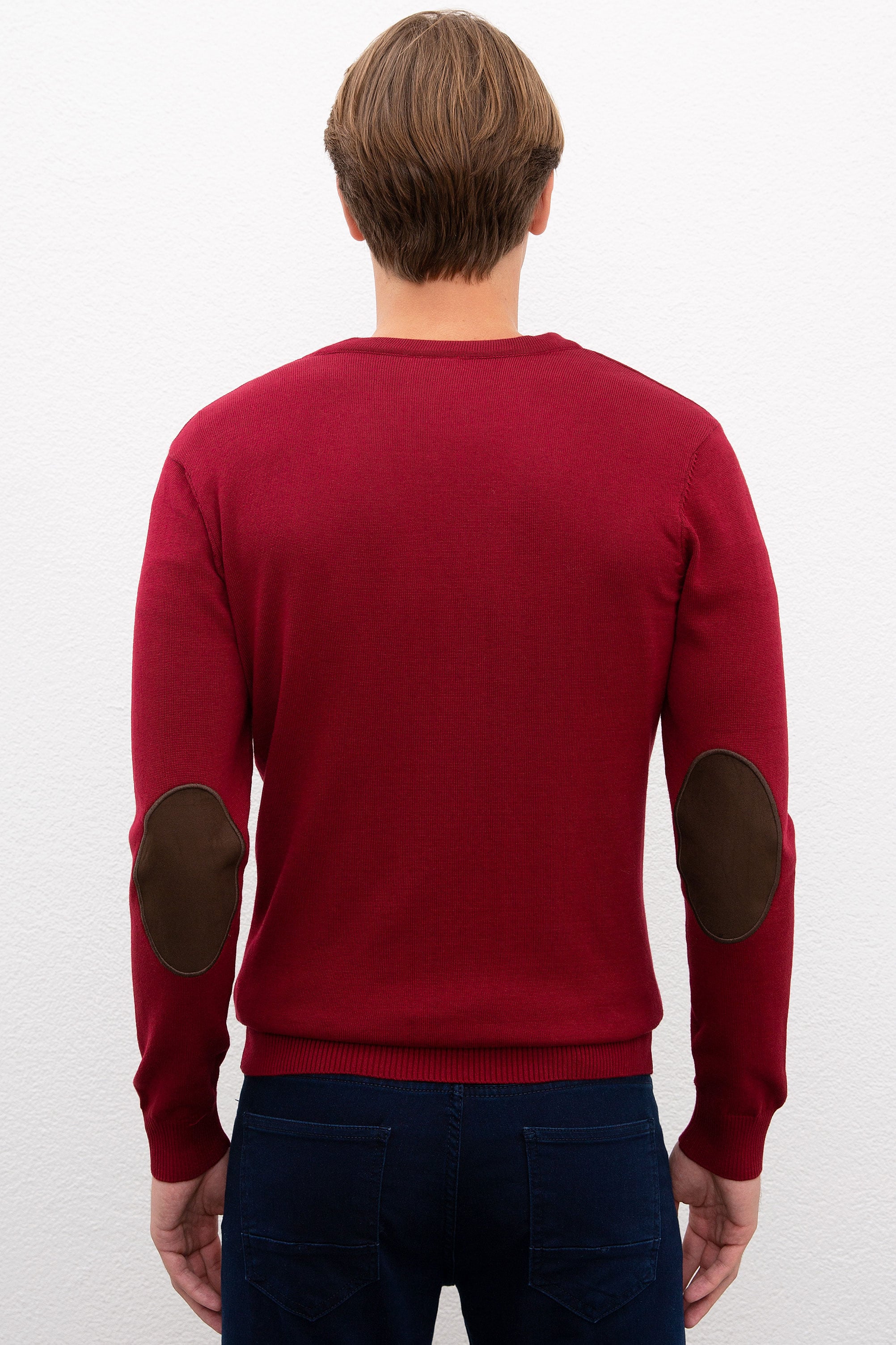 Erkek Bordo  Triko Hırka Basic
